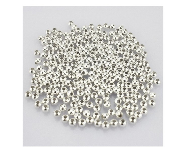 500pc- 3mm Silver Plated Metal Round Beads jwellery making craft findings USA