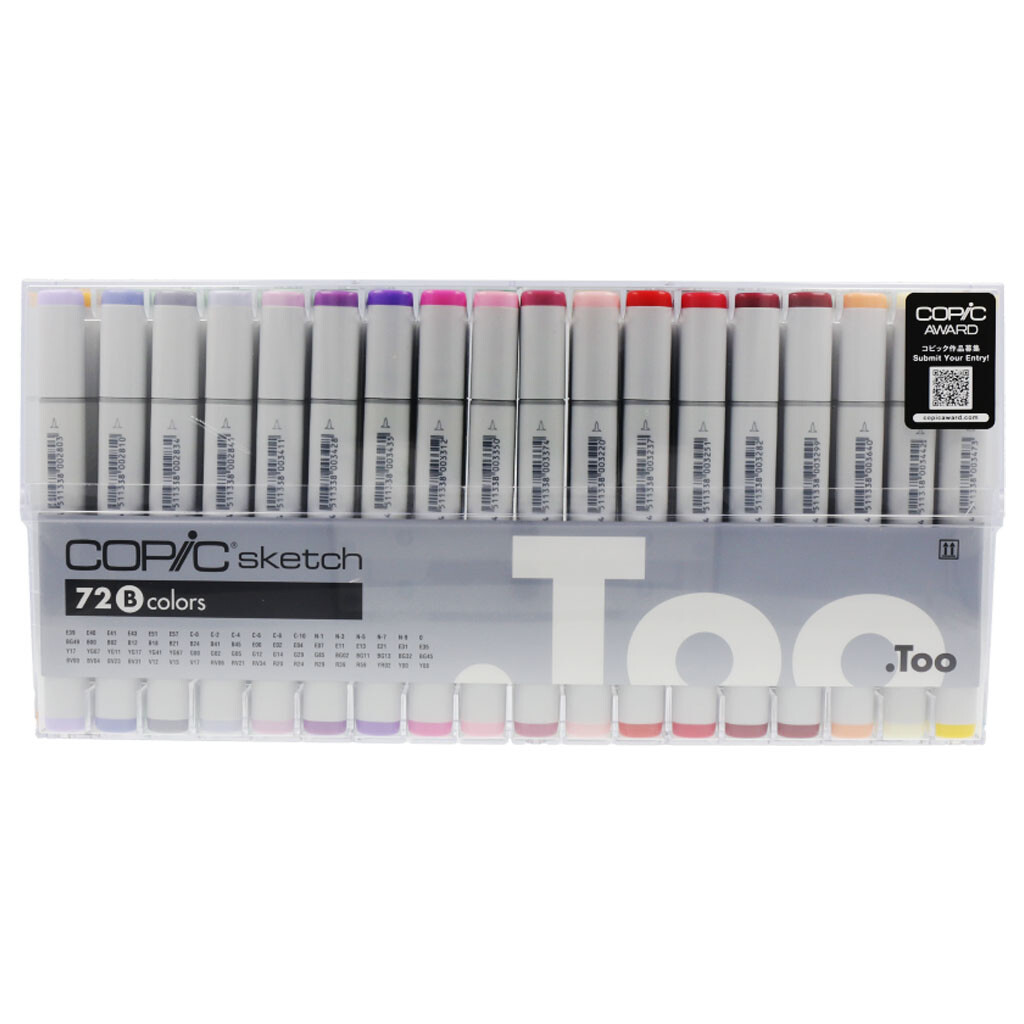 Copic Sketch Marker 72 Color Set Premium Artist Markers A, B, C, D, E Type