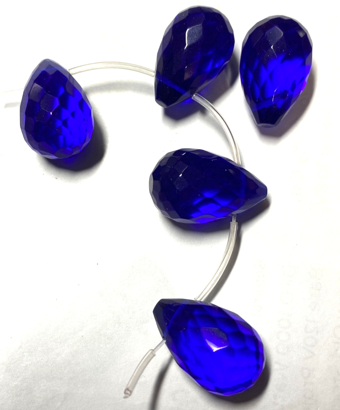 Faceted Briolette Teardrop beads 20mm to 30mm