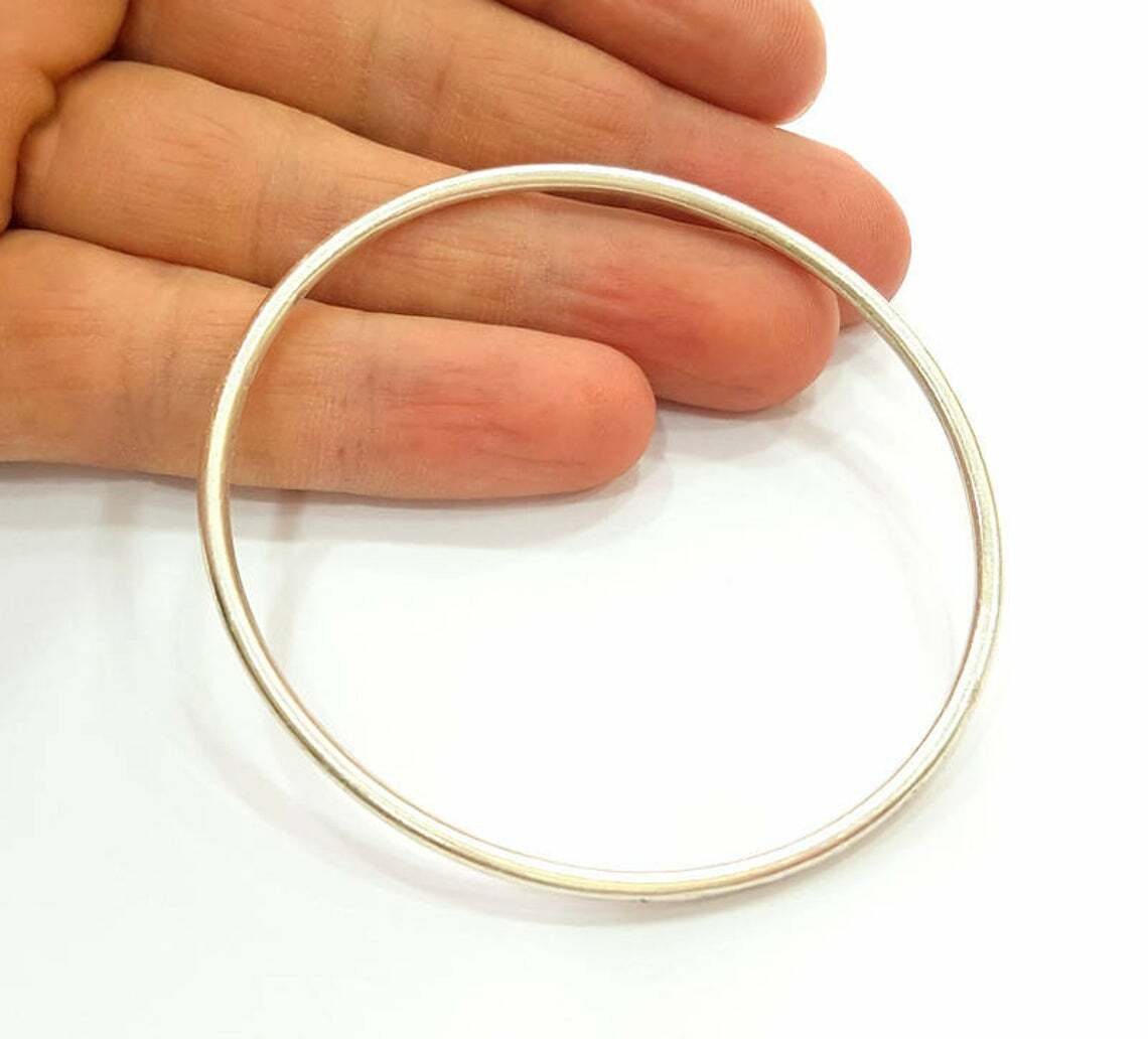 Large Circle Connector Pendant Round Antique Silver Plated (68mm) G7503