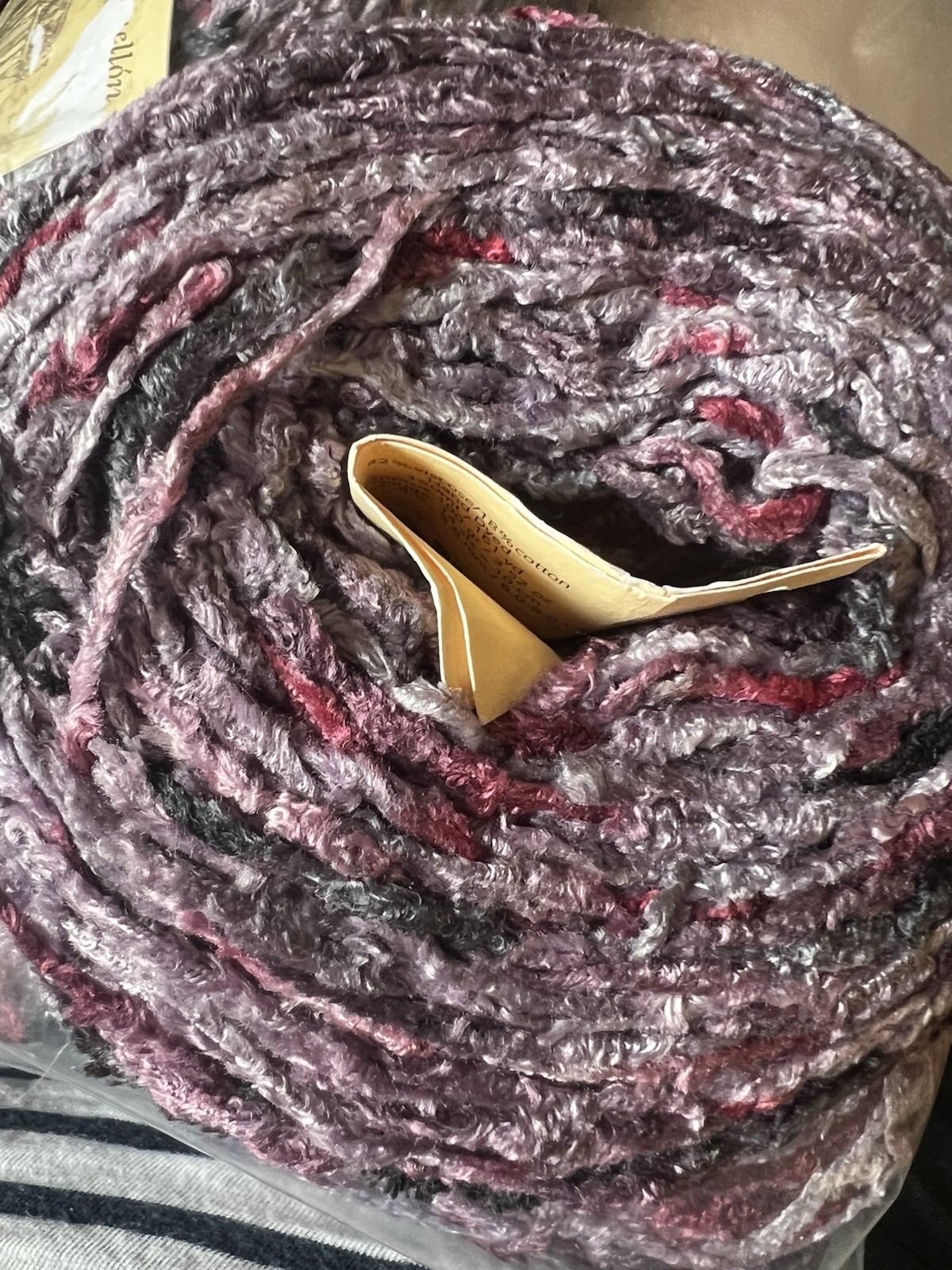 ARAUCANIA Quellon Yarn Chile Lot Of 4 Skeins Hand Dyed Purple Chenille 161 Yards