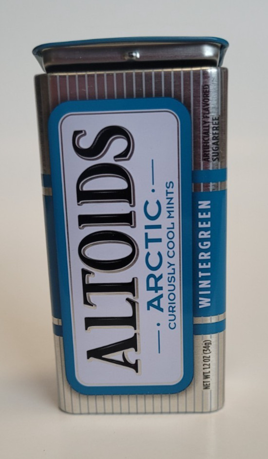 Altoids Arctic Wintergreen 3 inch Hinged Lid Tin Great for Crafts Storage Empty