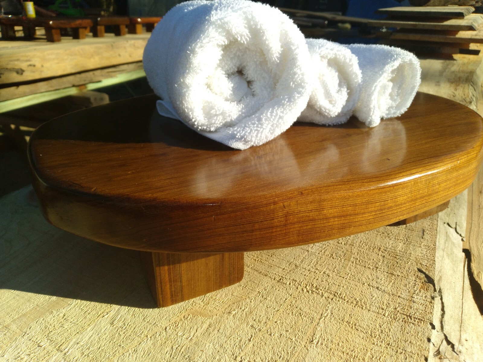 REAL Old Growth Sinker Cypress Wood Bonsai Shower Stand Table Returns Accepted!