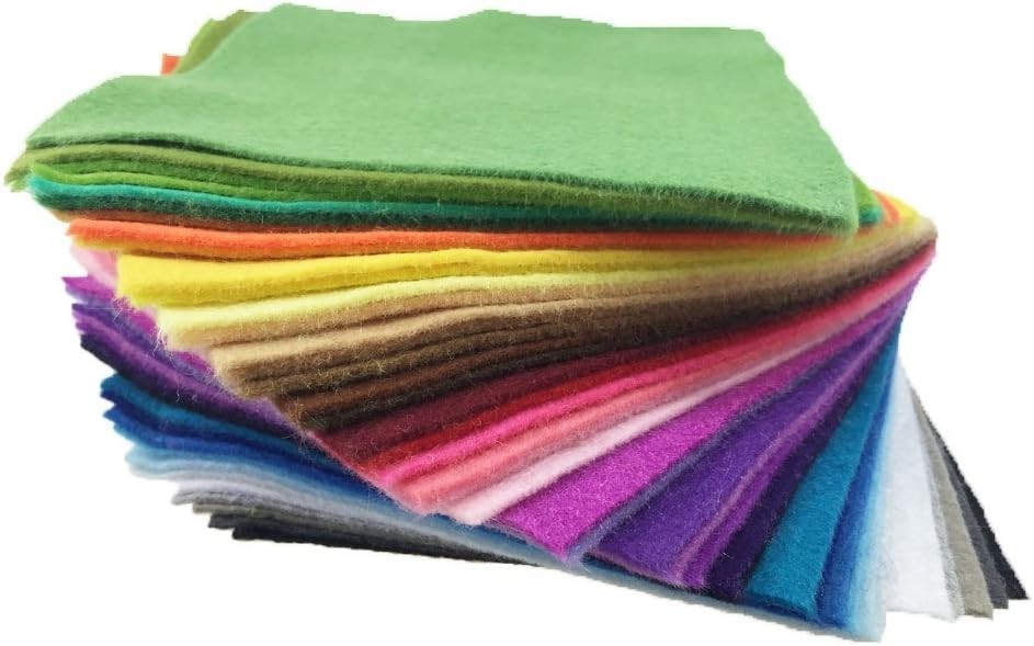 Durable 1.4mm Thick Felt Fabric Sheets – 42 Assorted Colors for Crafters