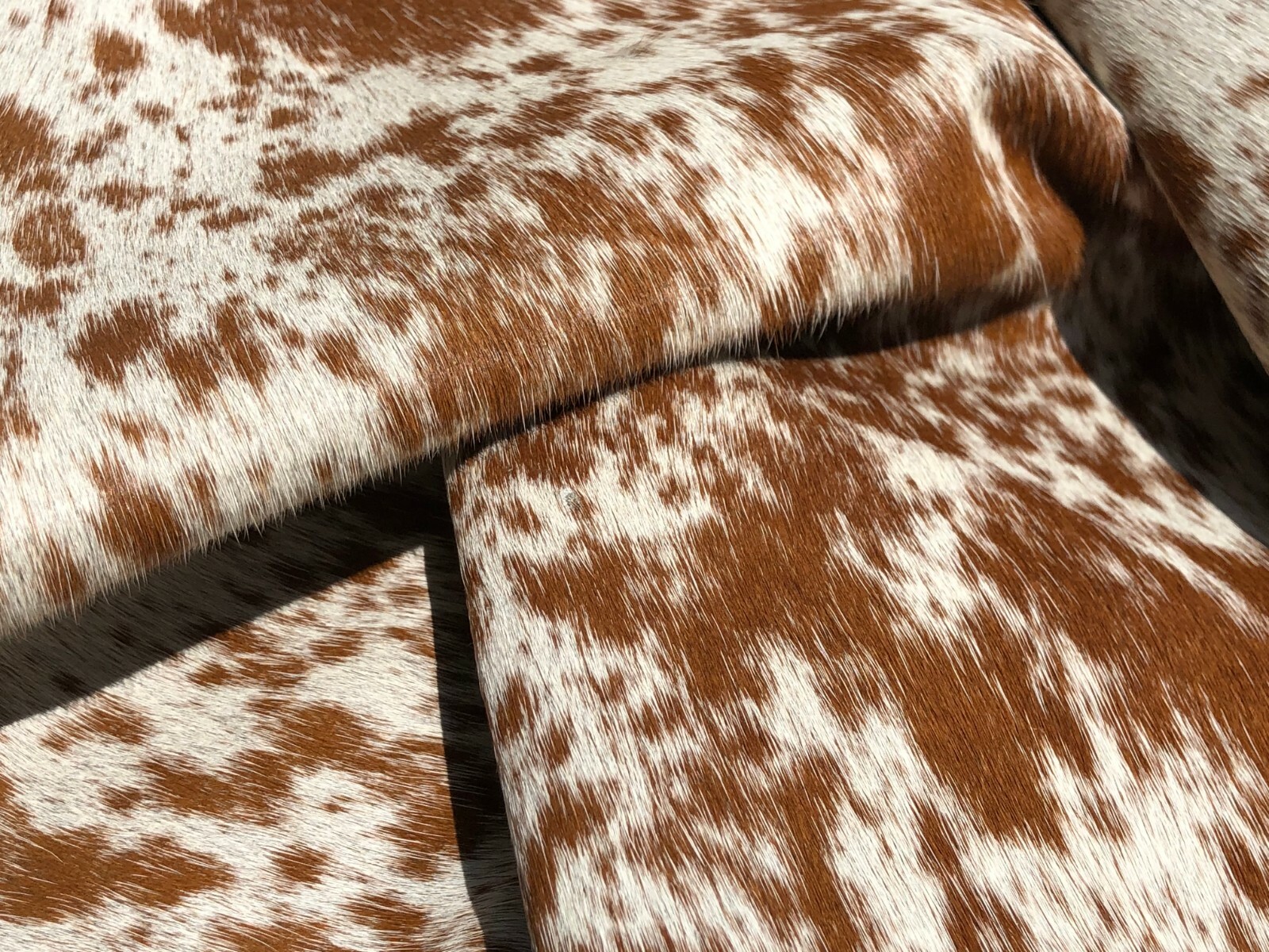 Cowhide Leather Sheets, Brown Salt and Pepper, Hair on Hide , Cut to size