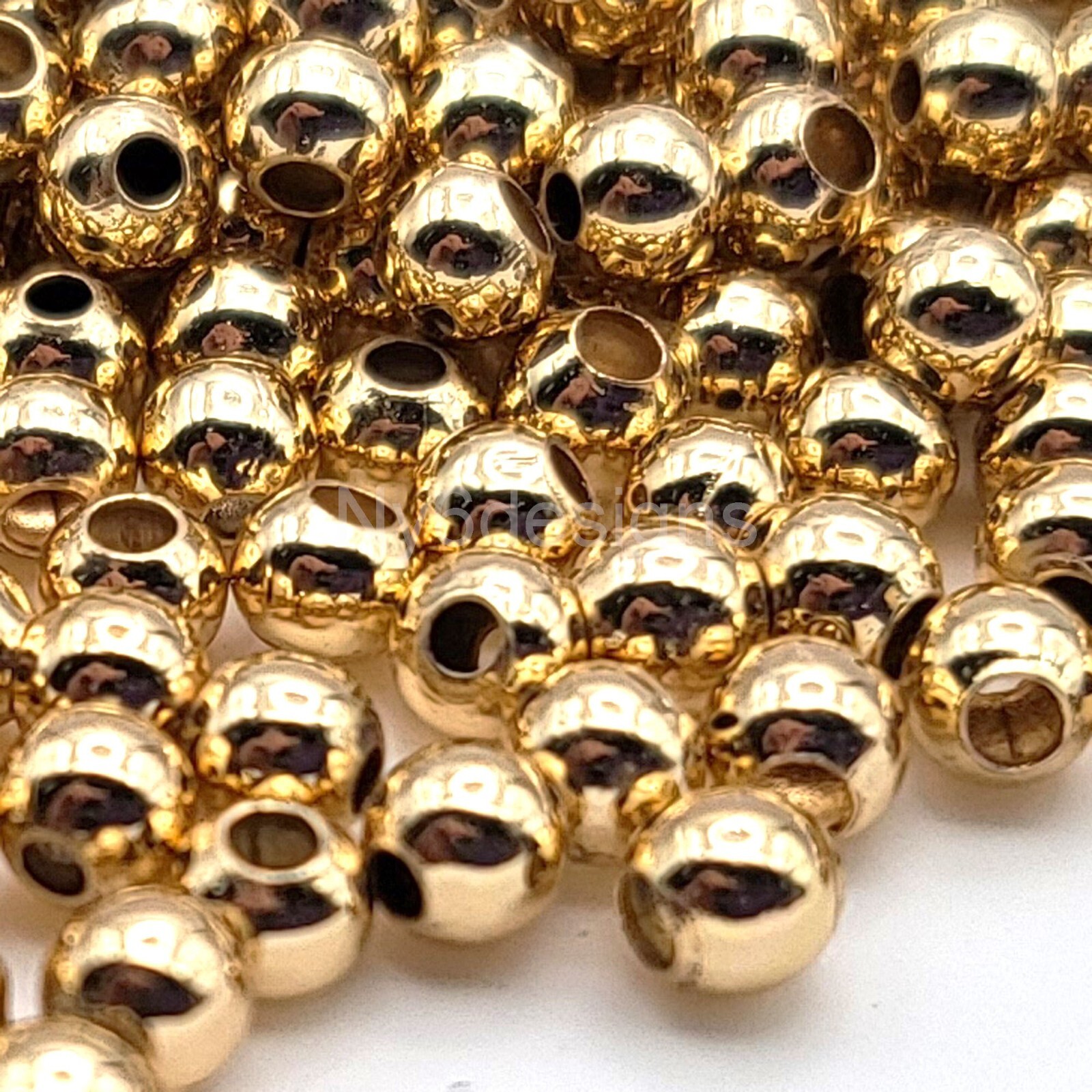 Non Tarnish Light Gold Plated Round Ball bead Spacer Finding 2mm 3mm 4mm 5mm 6mm