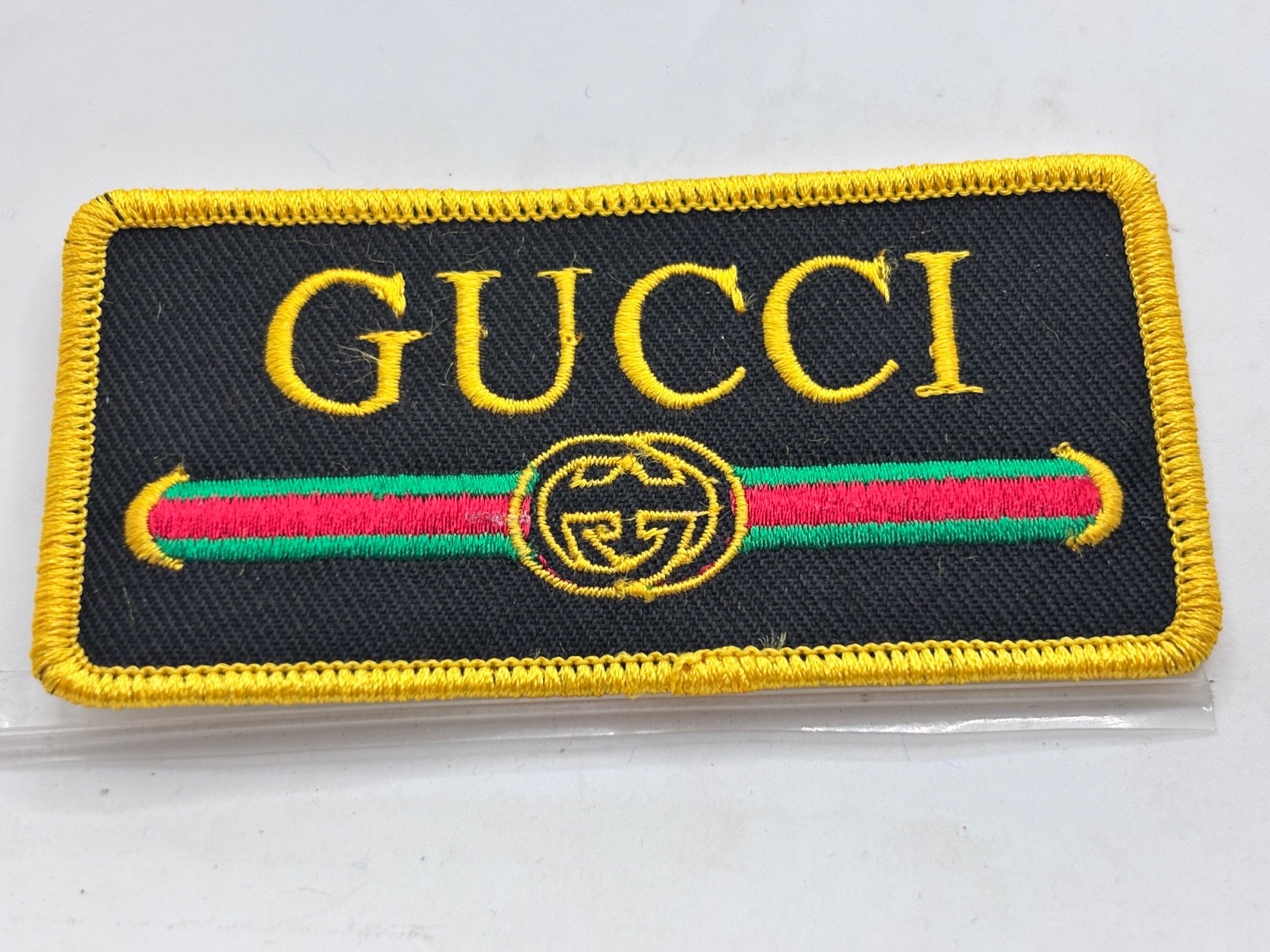GUCCI STYLE NEW EMBROIDERED IRON ON NAME PATCH TAG 2t X 4w