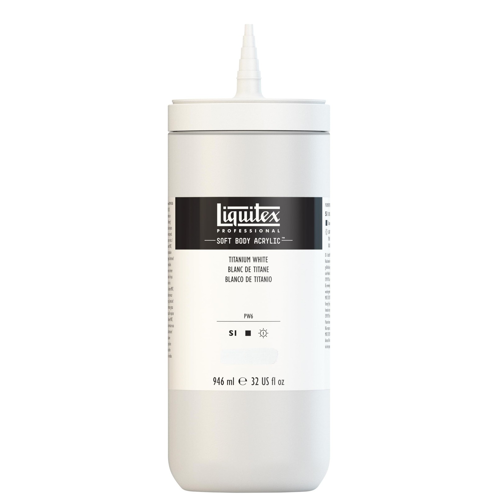 Professional Soft Body Acrylic Paint, 946ml (32-oz) Bottle, Titanium White