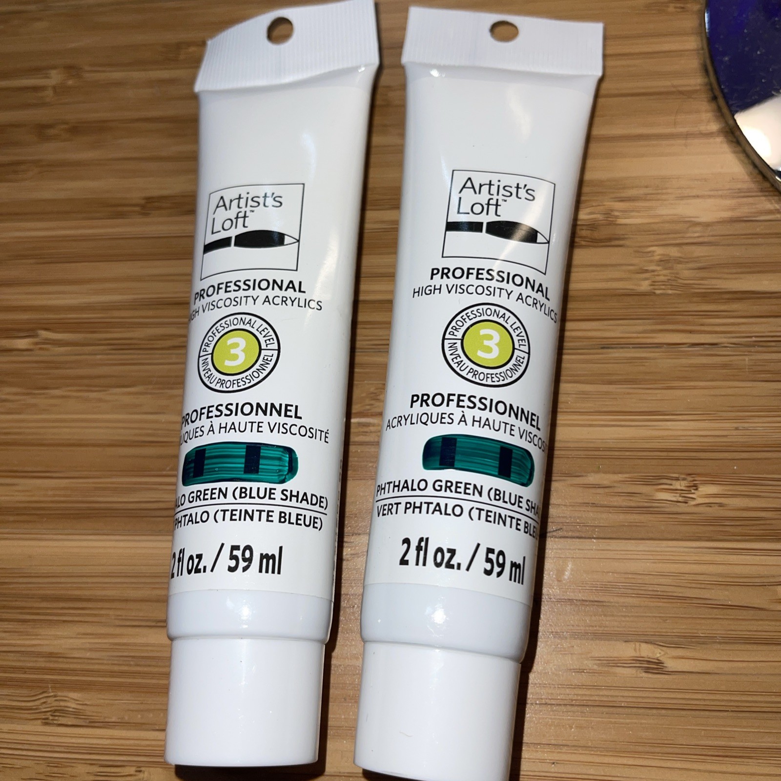 2x High Viscosity Acrylic Paint Level 3 Artist’s Loft Phtalo Green Blue Shade