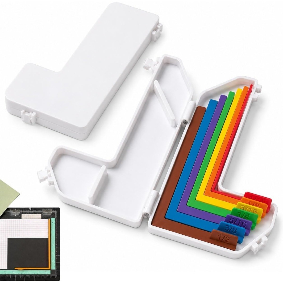 7 Size Paper Craft Alignment Guide Set Color Border Spacing Tool for Card Making