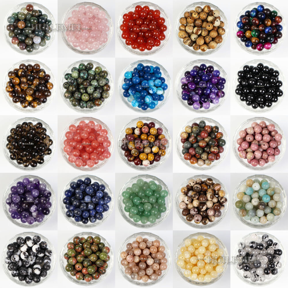 Wholesale Lots Natural Gemstone Stone Round Spacer Loose Beads 4mm 6mm 8mm 10mm