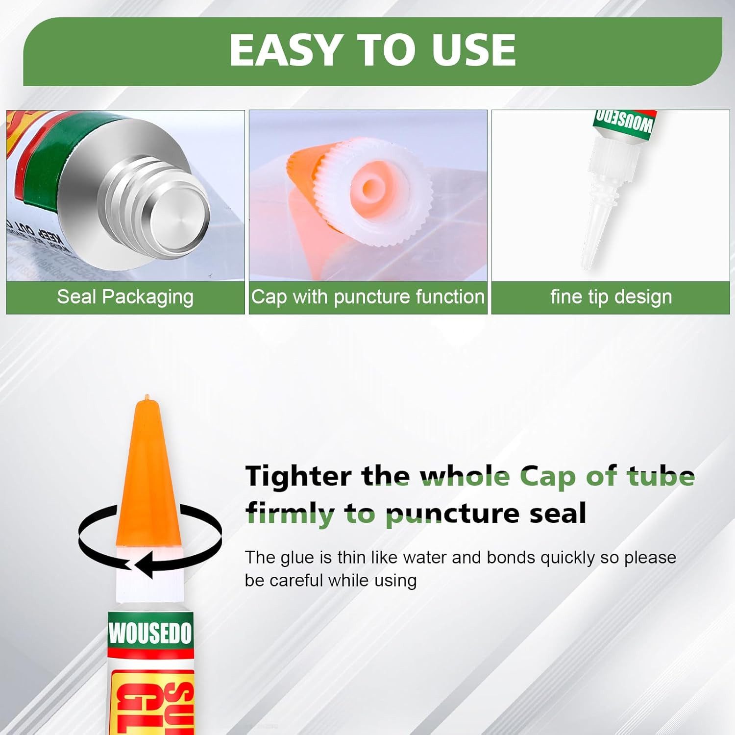 12 X 3G Super Glue Clear, Strong Adhesive,Super Glue Fast Drying Cyanoacrylate G