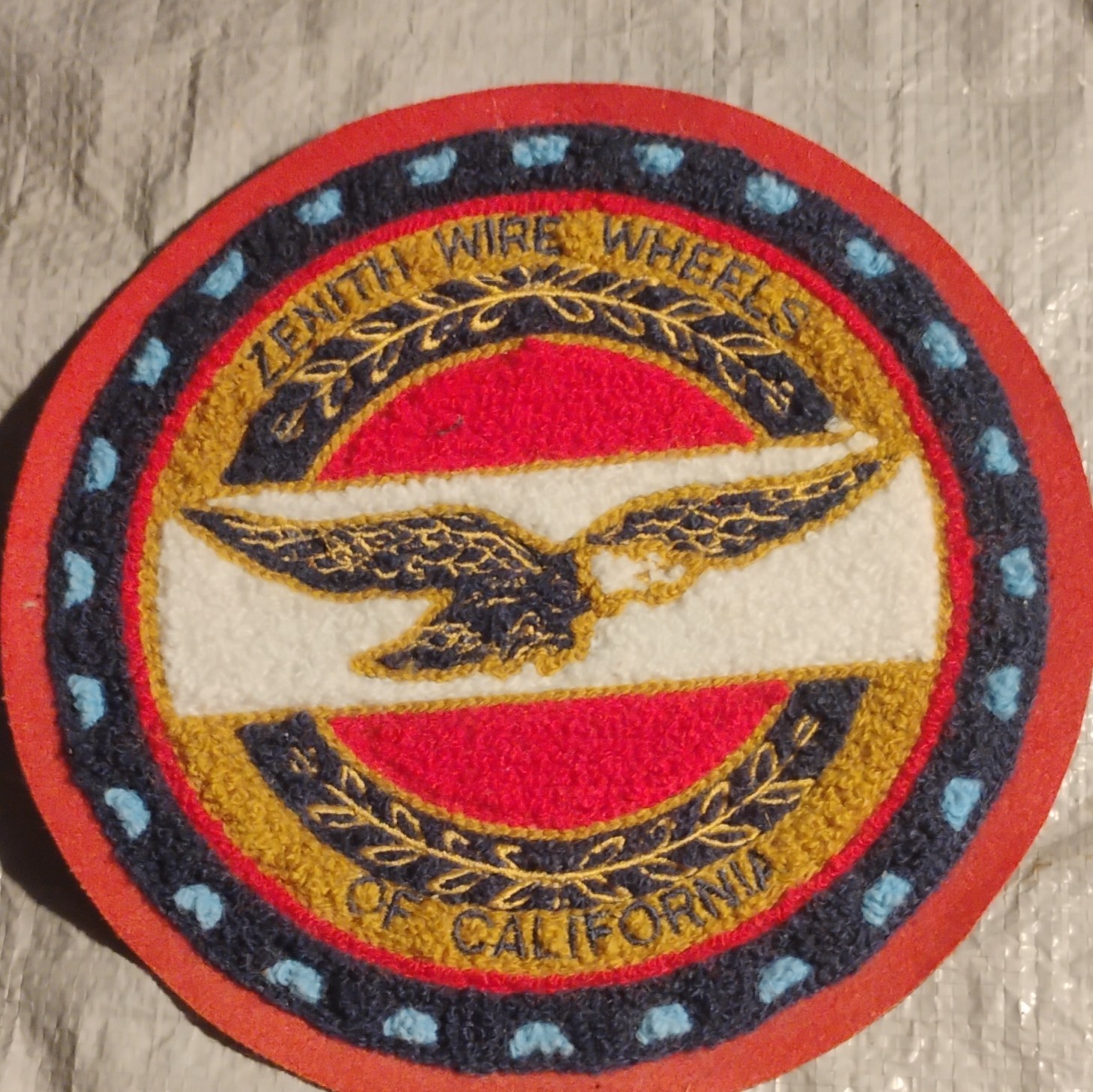 Zenith Wire Wheels California Embroidered Round Sew-On Patch, Single