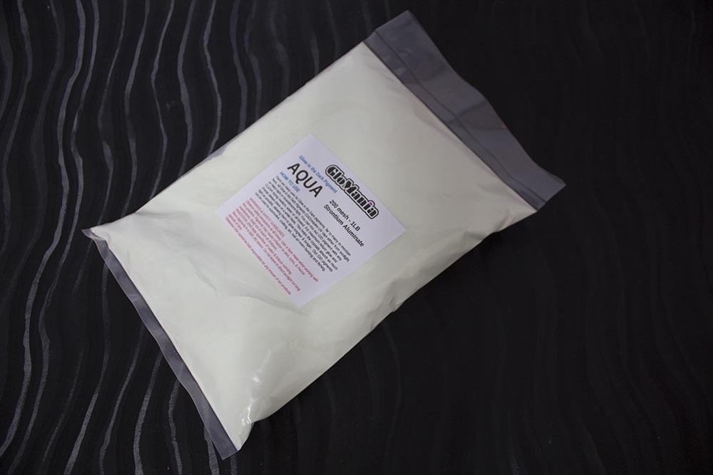 AQUA Glow in the Dark pigment powder 5th Gen 1lb Luminous, Strontium