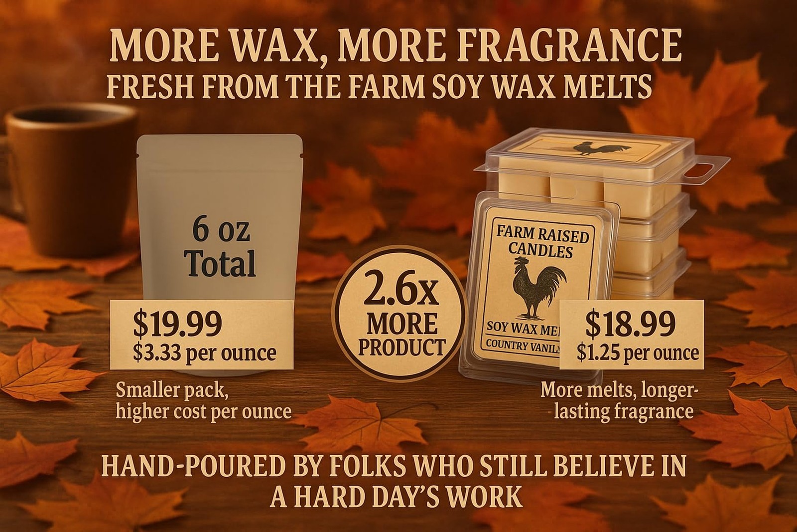 USA Grown Soy Wax Melts – Fall Spice – Bakery Variety Pack – 5 Pack, 16oz