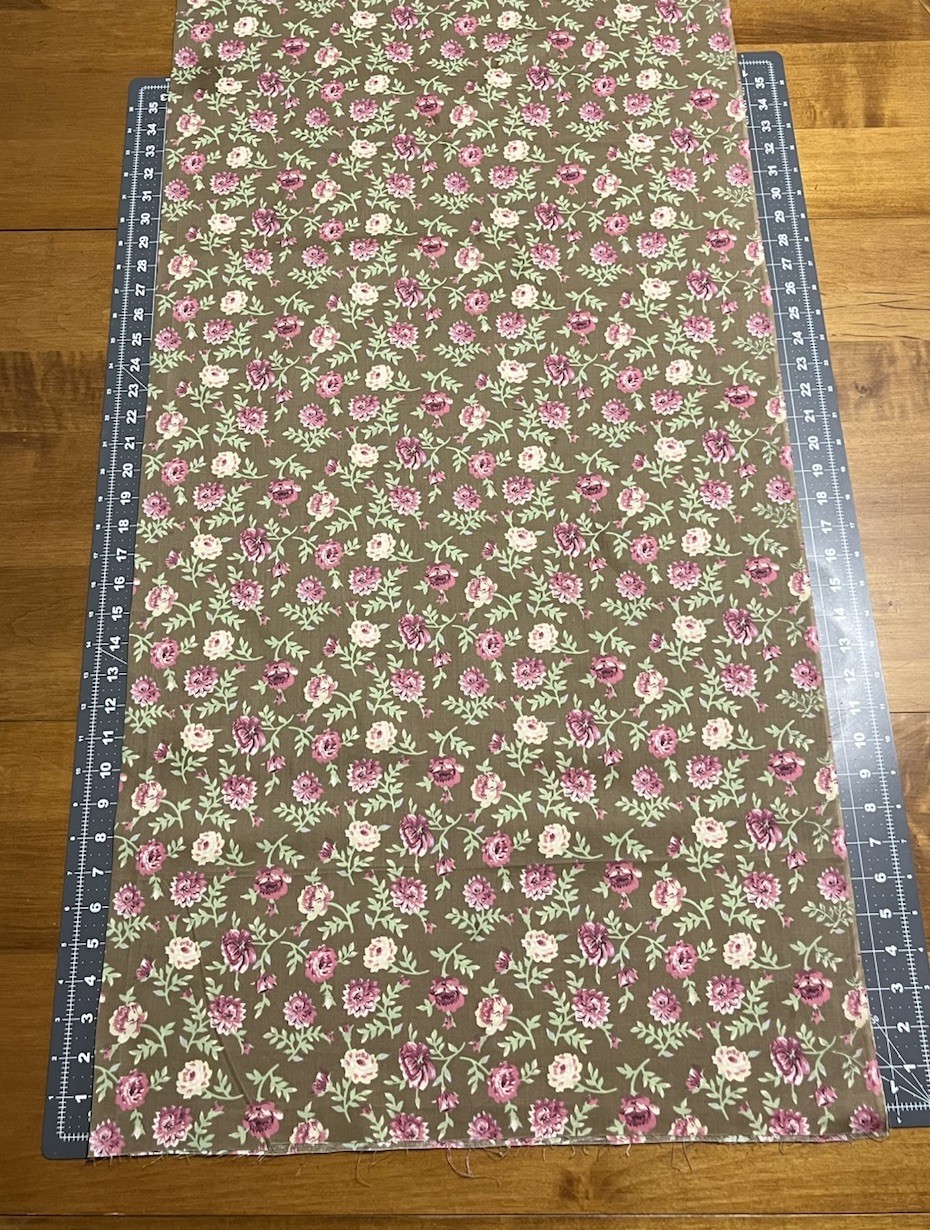Brown with Pink Flowers Fabric (1 yard)