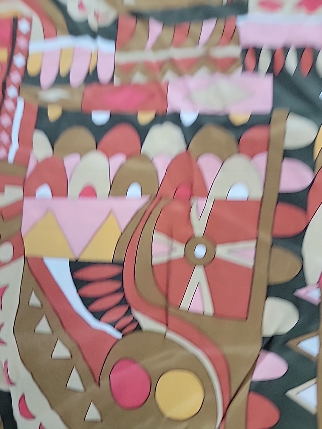 VTG Abstract Geometric 100%Silk Fabric Pucci Inspired Op Art Mod 8.16 Yds ×42″