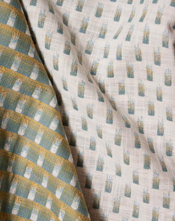 Rebecca Atwood Performance INDOOR OUTDOOR Uphol Fabric- Raindrops Green 1.50 yds