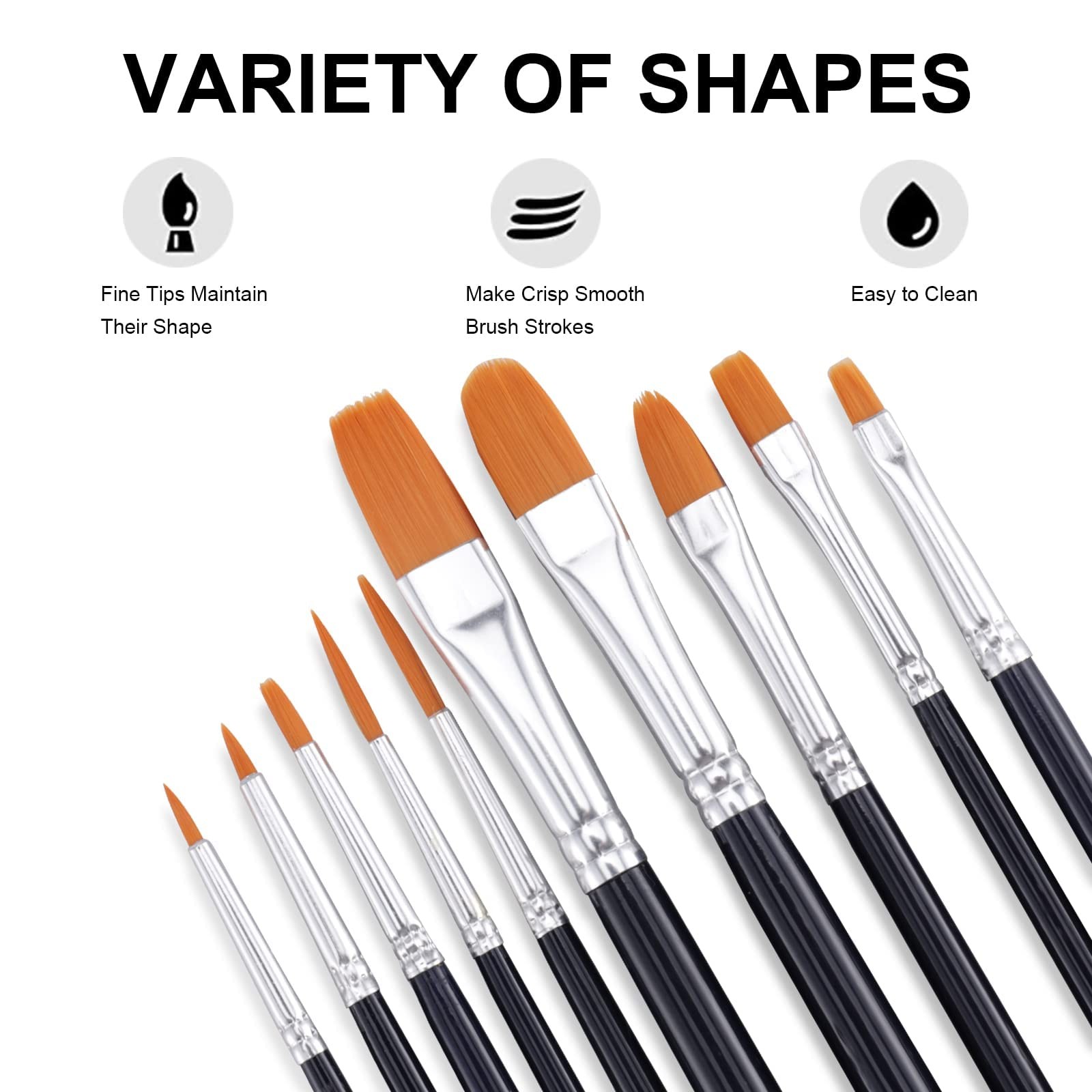 GOTIDEAL Acrylic Paint Set with 10 Brushes, 2 Fl Oz (Pack of 18), 18 Colors