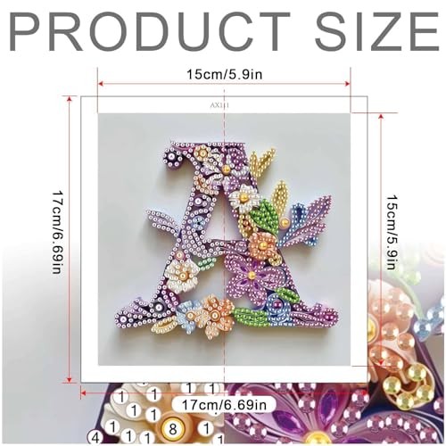 Diamond Painting Kit, 5D DIY Special Shape Crystal Artificial Diamond Letter A