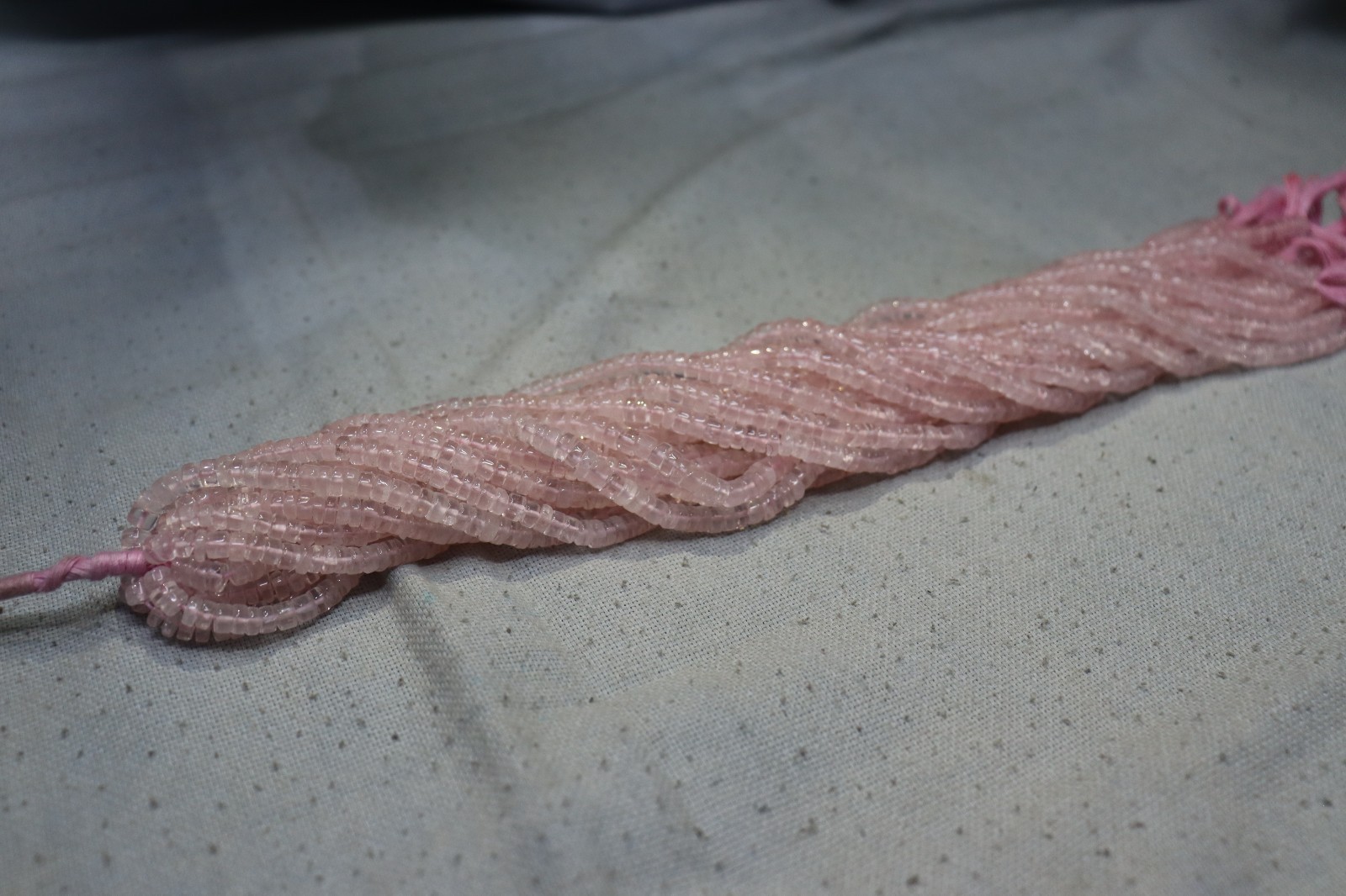 Natural Rose Quartz Rondelle Beads 4–6 mm | 13 Inch Strand | Pink Gemstone