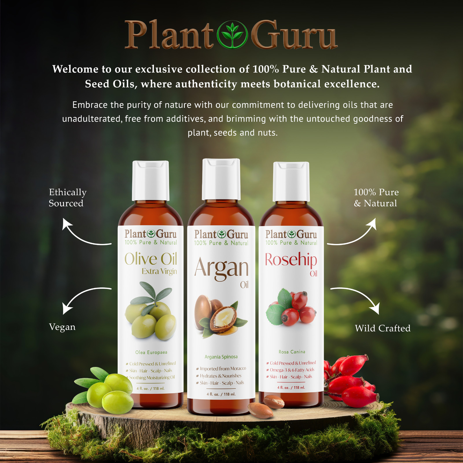 4 oz. Carrier Oil 100% Pure Natural Cold Pressed For Skin, Hair Growth, Massage