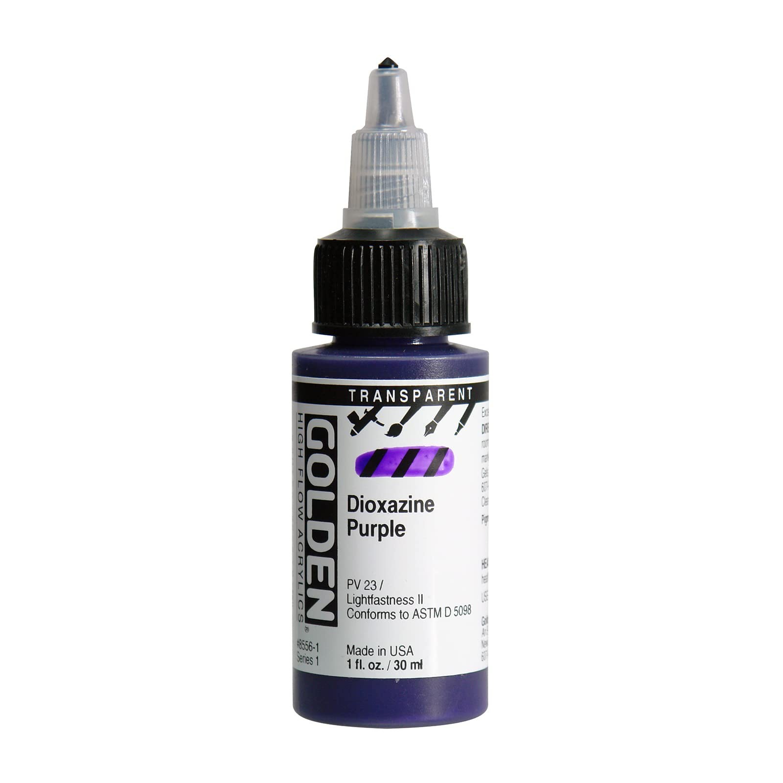 Golden High Flow Arcylic Paint, 1 Ounce, Transparent Dioxazine Purple