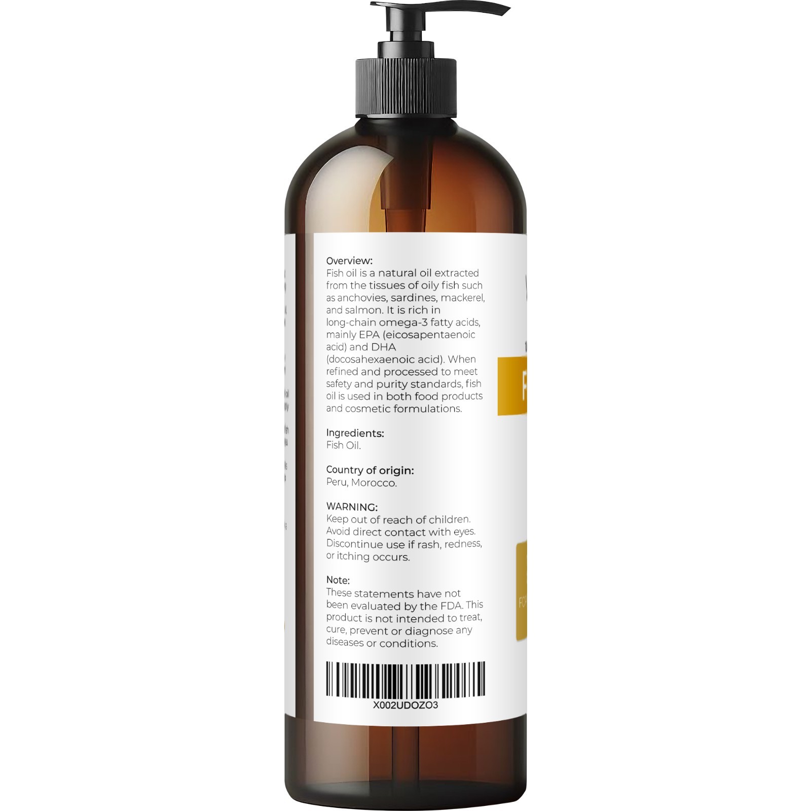 Fish Omega-3 Oil by Velona – 2oz-7lb Pure Refined Cold pressed Vitamin E, D