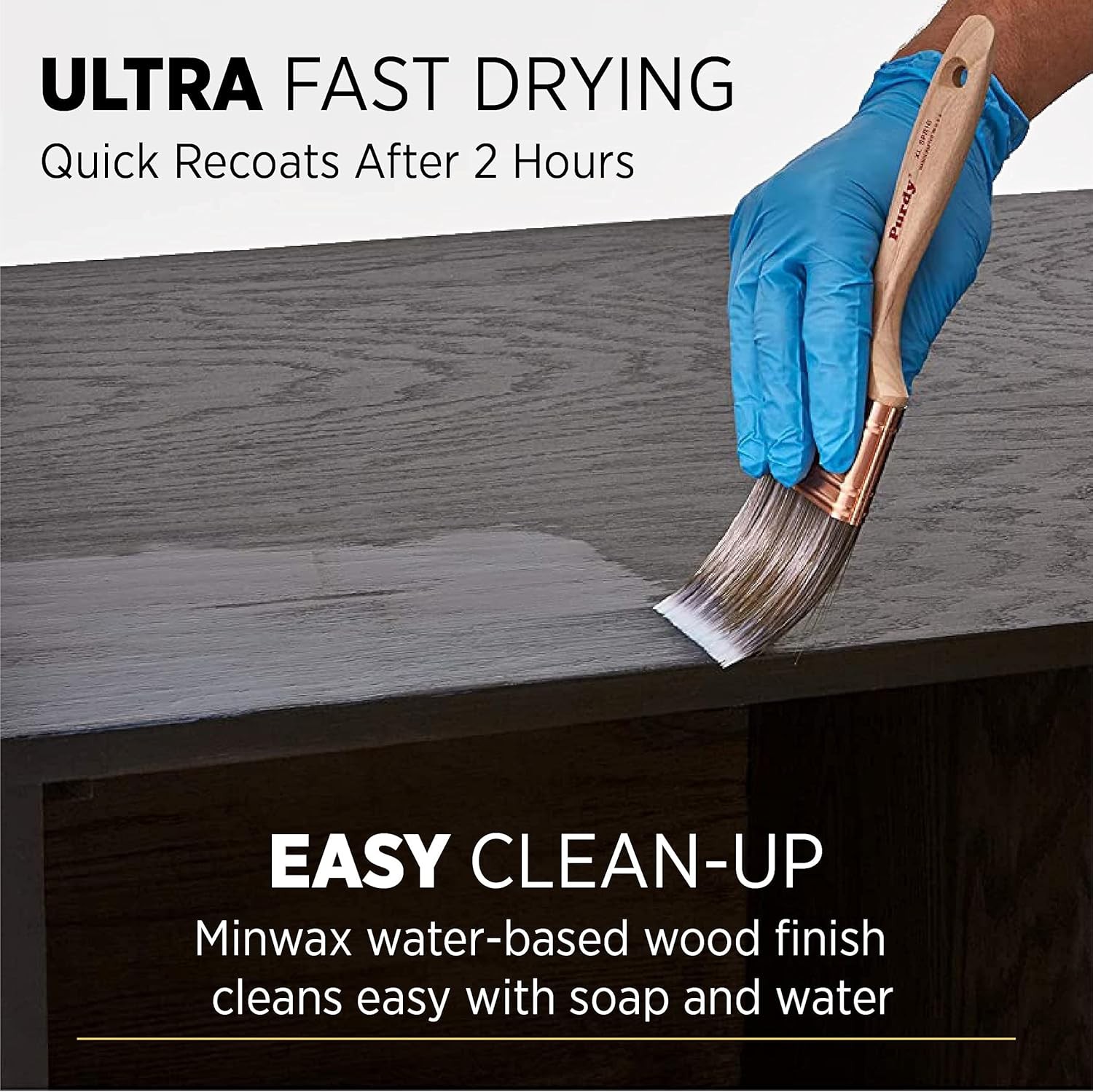 1/2 pt Minwax 25555 Clear Polycrylic 8 Fl Oz (Pack of 1), Pint