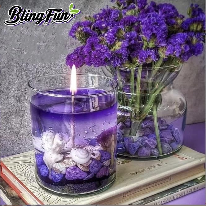 Gel Wax for Candle Making with 4 pcs Jelly Wax,50pcs Candle Wicks & 50pcs Sti…