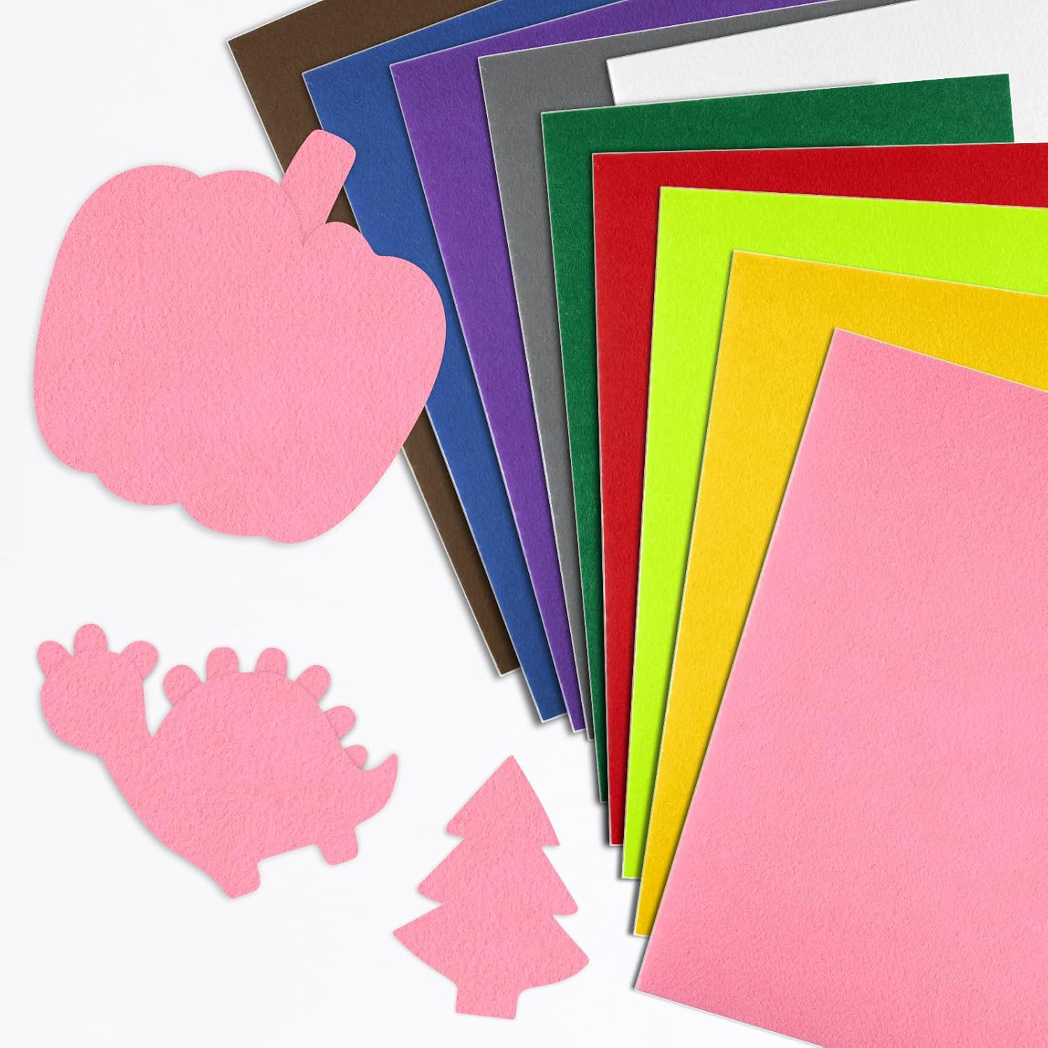 10 Pcs Pink Felt Fabric Sheets Self Adhesive Felt Sheets 8 x 12 Inches Felt Pape