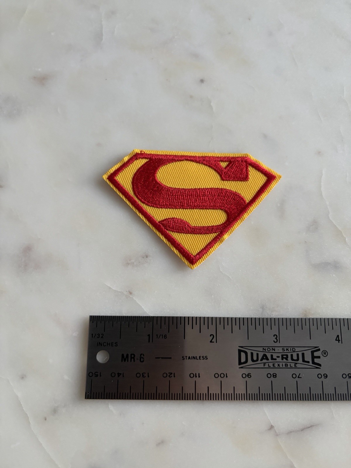 Red and Yellow Superman Logo – Embroidered Iron-On Patch