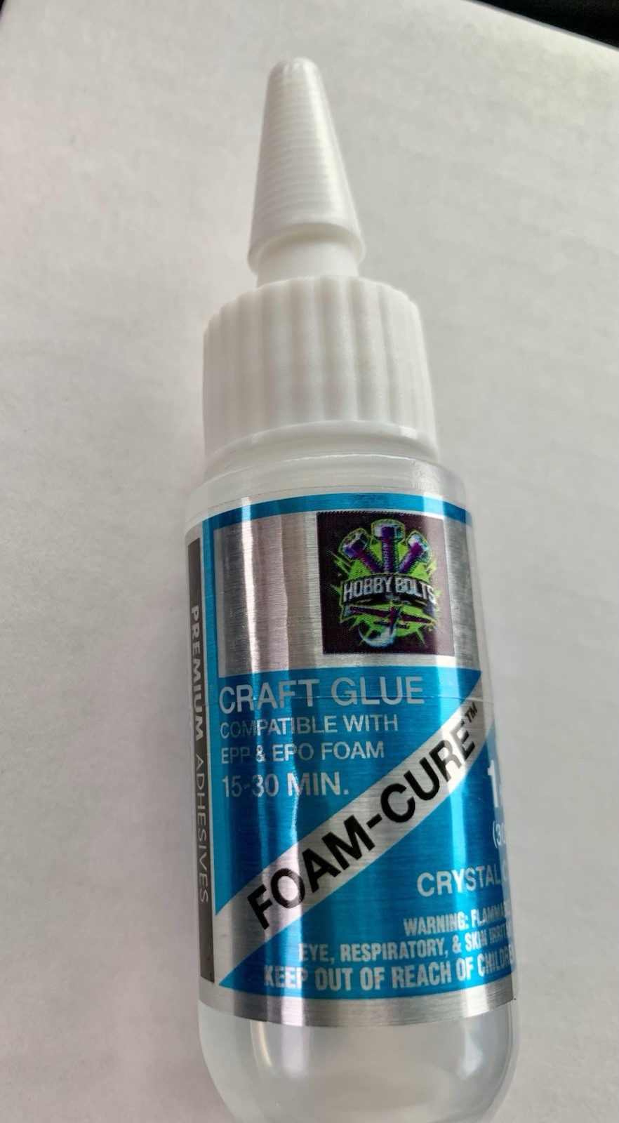 BSI Foam-Cure 1oz Bottle Craft Glue, Bob Smith Industries Foam Safe, Hobby Bolts