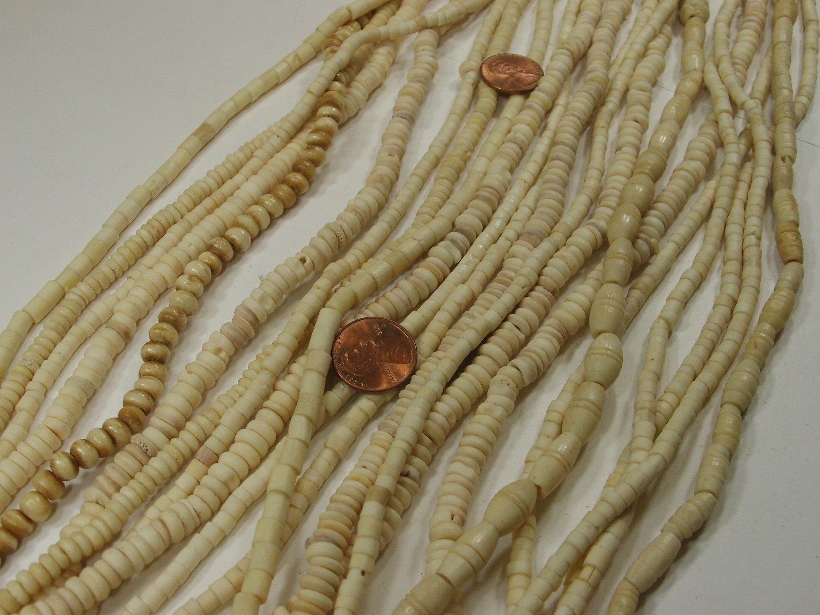 20 Strands (15″) India Handmade Assorted Water Buffalo Bone Beads Lot (QBQ-11) ⭐