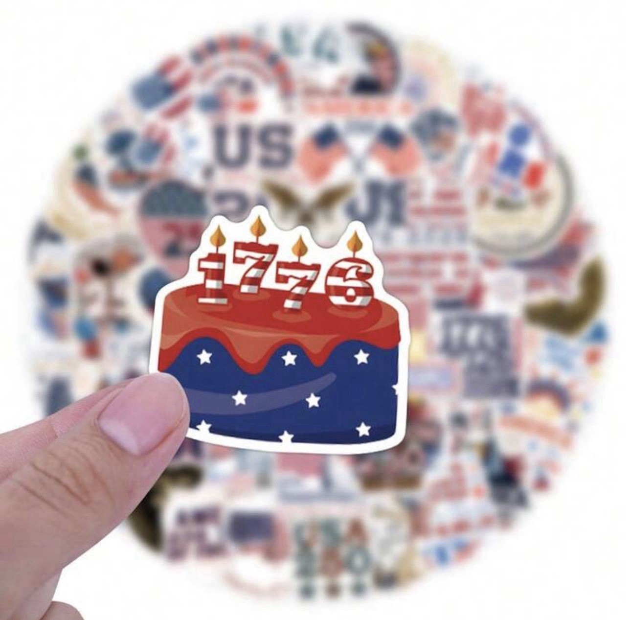 56 PACK USA AMERICA ANNIVERSARY 250 YEARS 1776 2026 Sticker Decal Bulk Lot Set