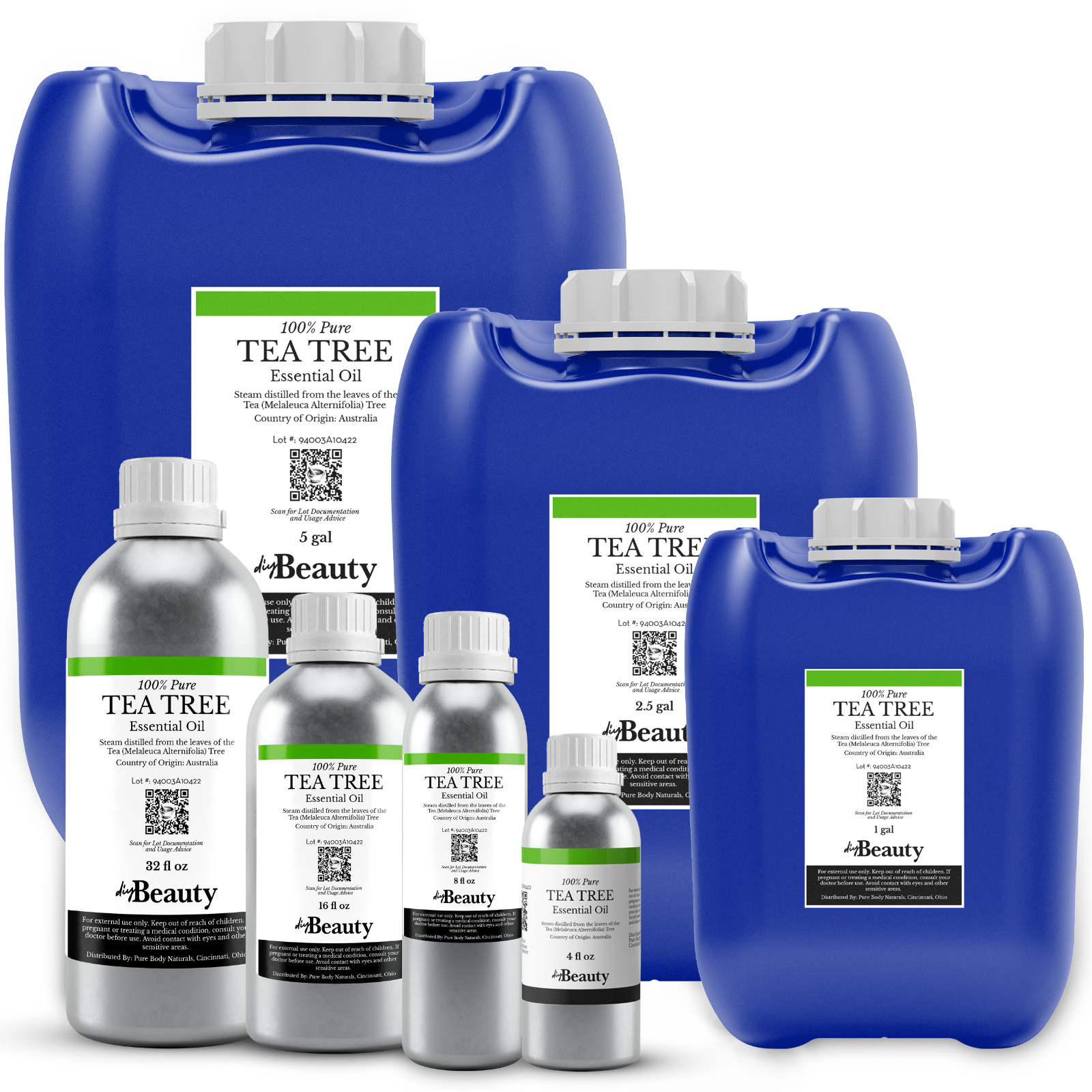 Bulk Tea Tree Oil – 100% Pure & Organic for Skin, Hair, and Scalp – by DIYBeauty