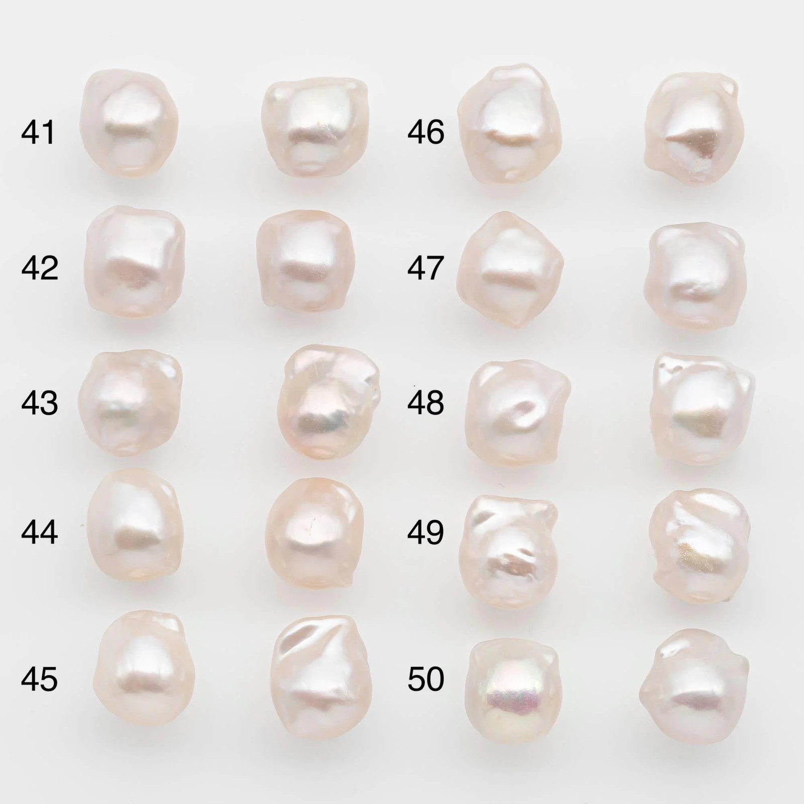 10-12mm Small Size – White Baroque Pearl Matching Pair, High Luster Freshwater