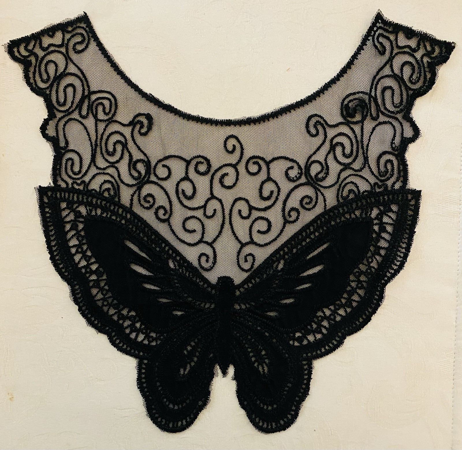 ALL NEW Black Lace COLLAR LOT Embroidered Net Gothic Sewing Craft Set 11 COLLARS