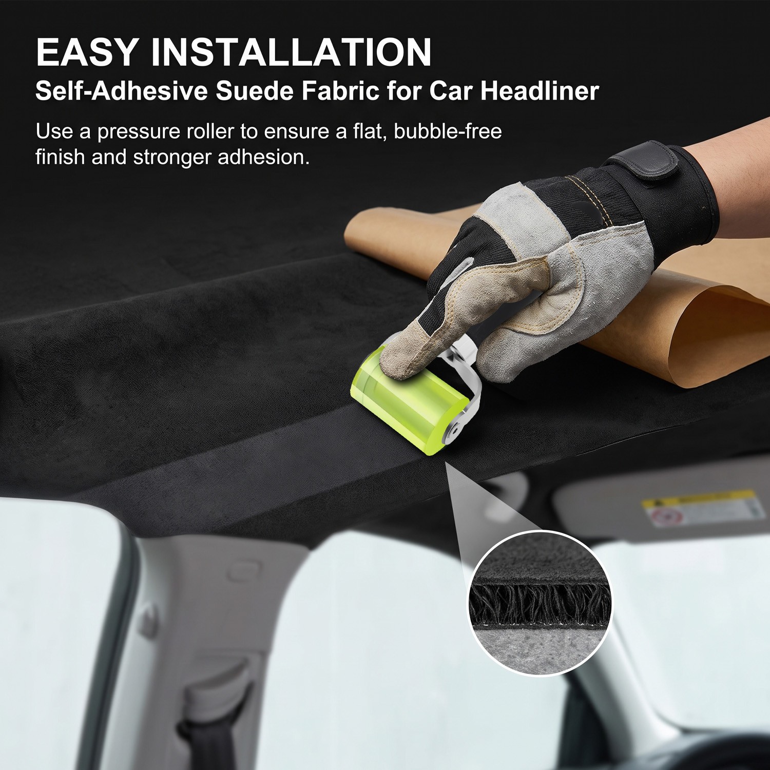 Self Adhesive Headliner Fabric with Foam Backing for Car Ceiling Fabric Repair