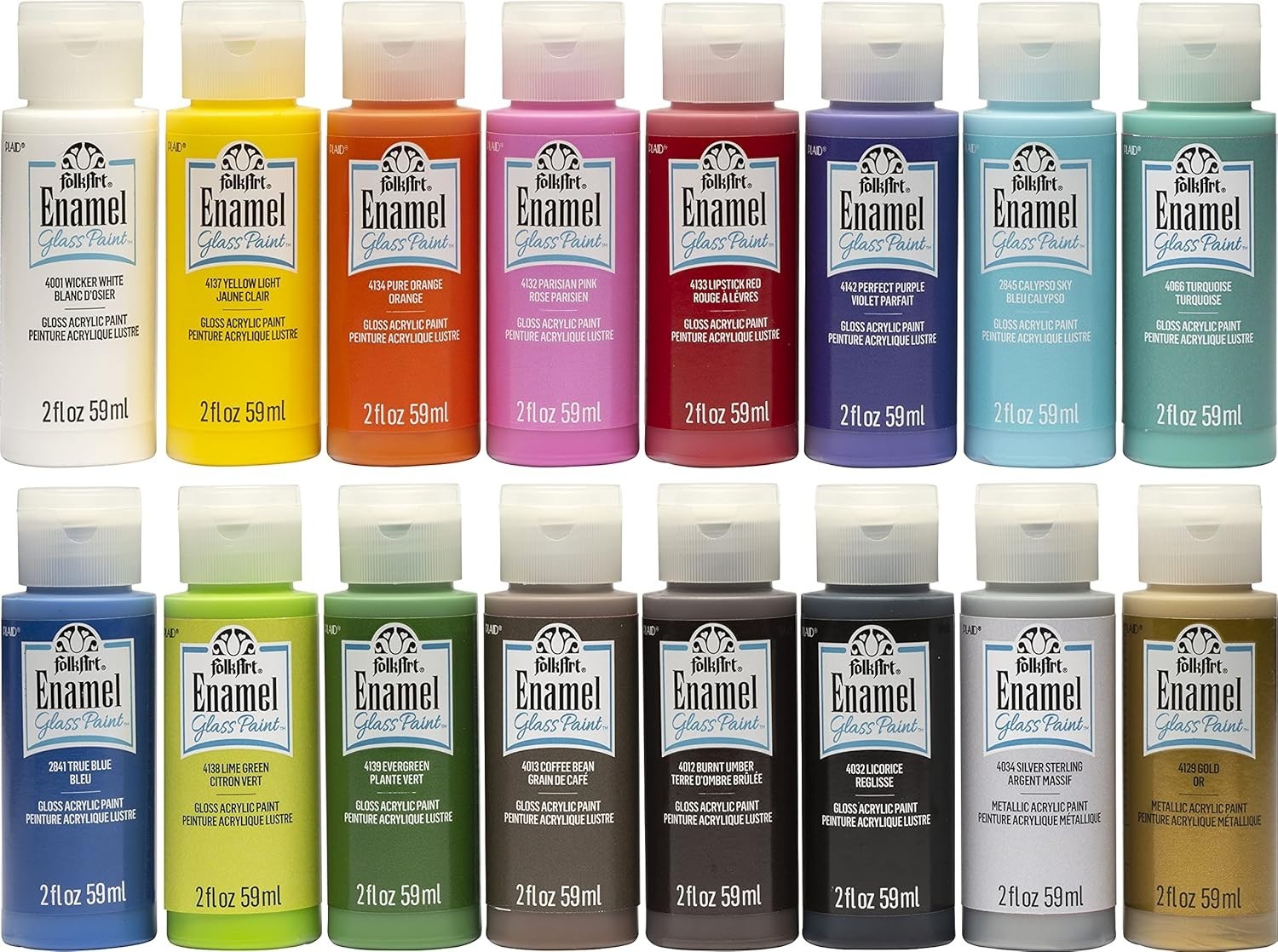 American-Made Enamel Paint Set – 16 Assorted Colors