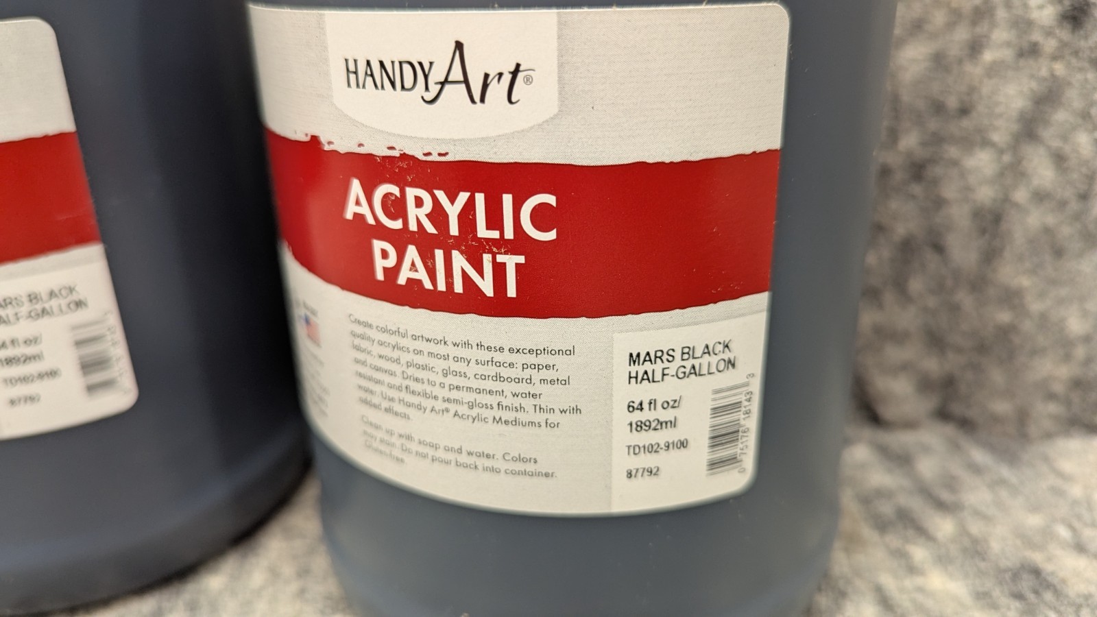 2 x Mars Black Acrylic Paint, 64oz/1/2 Gallon Handy Art 🔥NEW/SEALED🔥