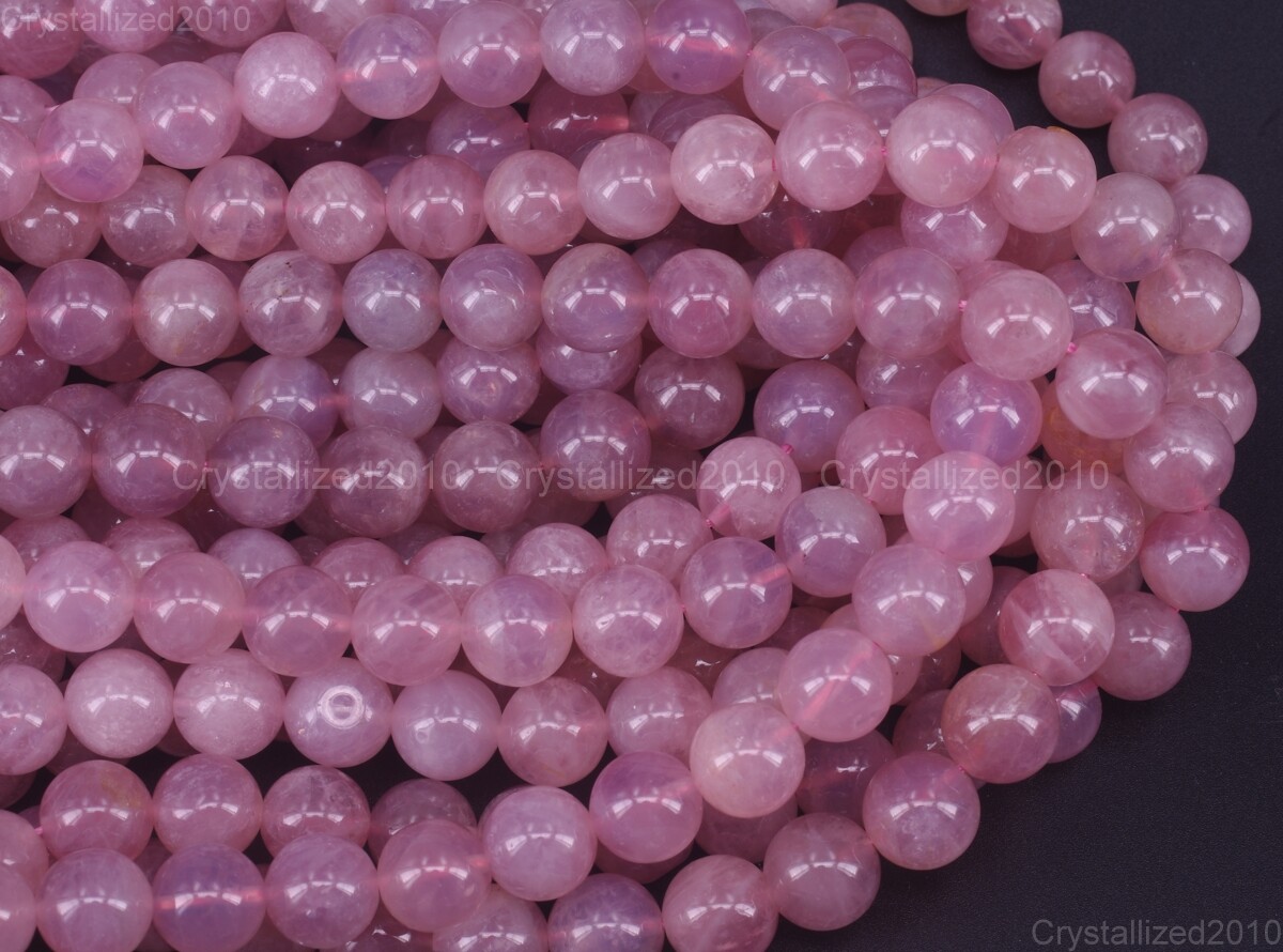 AA Natural Purple Madagascar Rose Quartz Gemstone Round Beads 6mm 8mm 10mm 15.5″