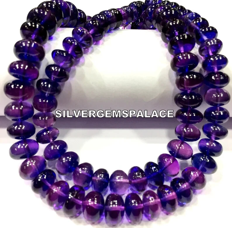 Extremely Rare~AAAA+ Pinkish Purple Blue Sapphire Beads Smooth Gemstone Beads.