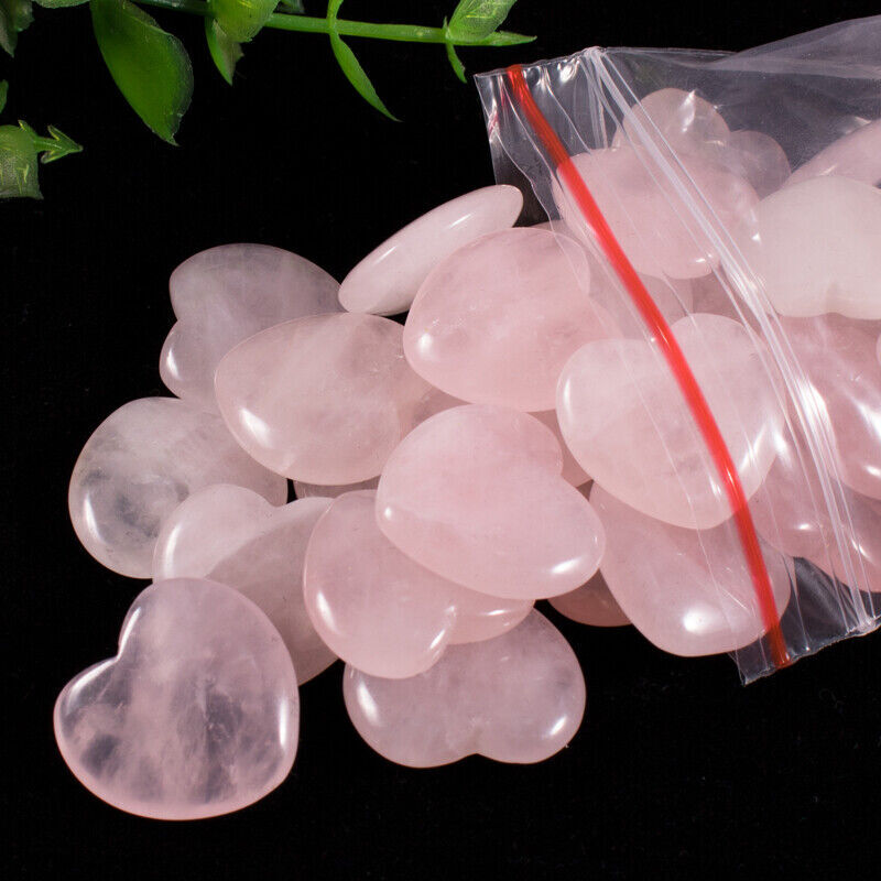 Wholesale Natural Rose Quartz Heart ❤️ ❤️20MM Crystal Healing Energy DIY Making