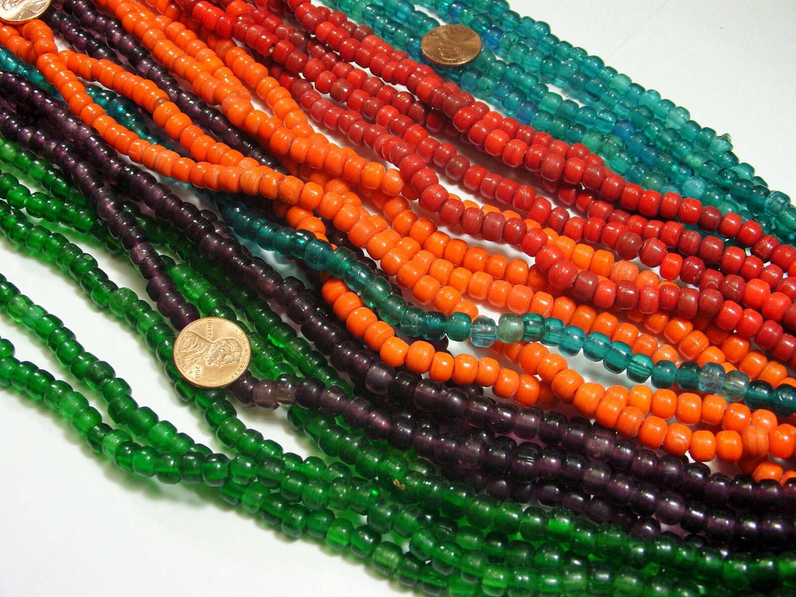 20 Strands 22″ Close Out Assorted Colors (5mm x 7mm) Glass Pony Beads Bulk (L-1)