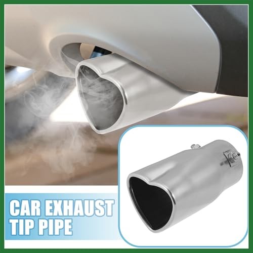 Car Exhaust Tip Pipe 2.36″ Inlet 2.72″x2.32″ Outlet Heart Shaped Exhaust Tail