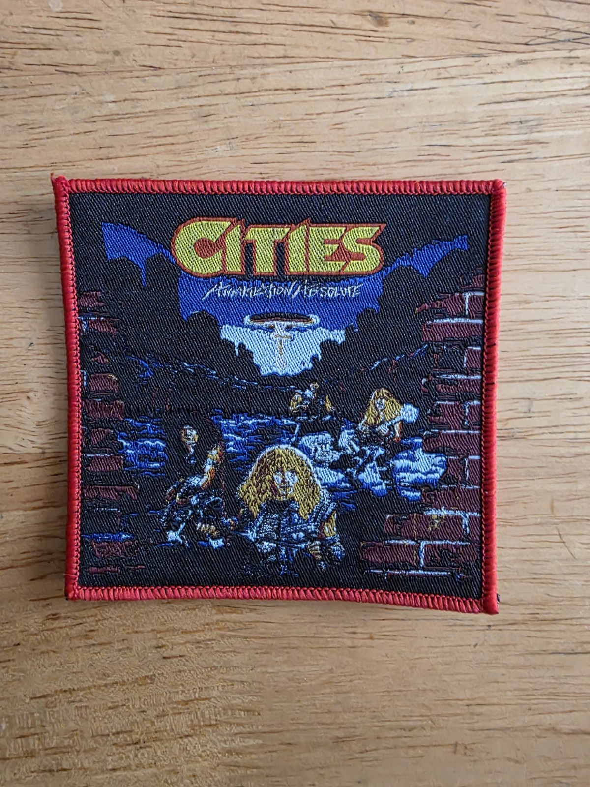 Cities Annihilation Absolute Red Border Woven Patch