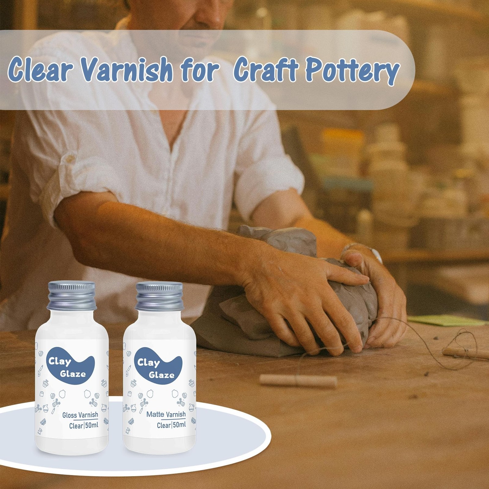 Air Dry Clay Glaze, Clay Varnish for Air Drying Clay, Clear Acrylic Varnish f…