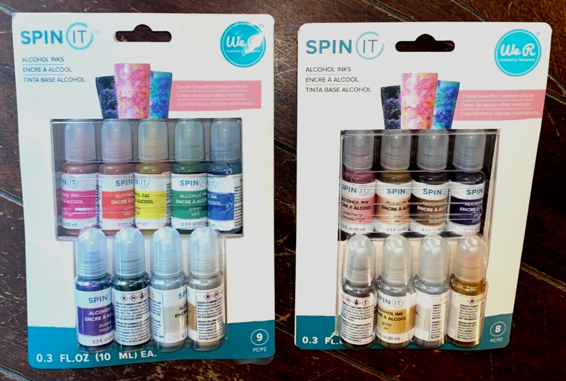 Lot of 2 We R Memory Spin It Alcohol Inks: (1) 8pc & (1) 9pc (0.3fl oz Each)