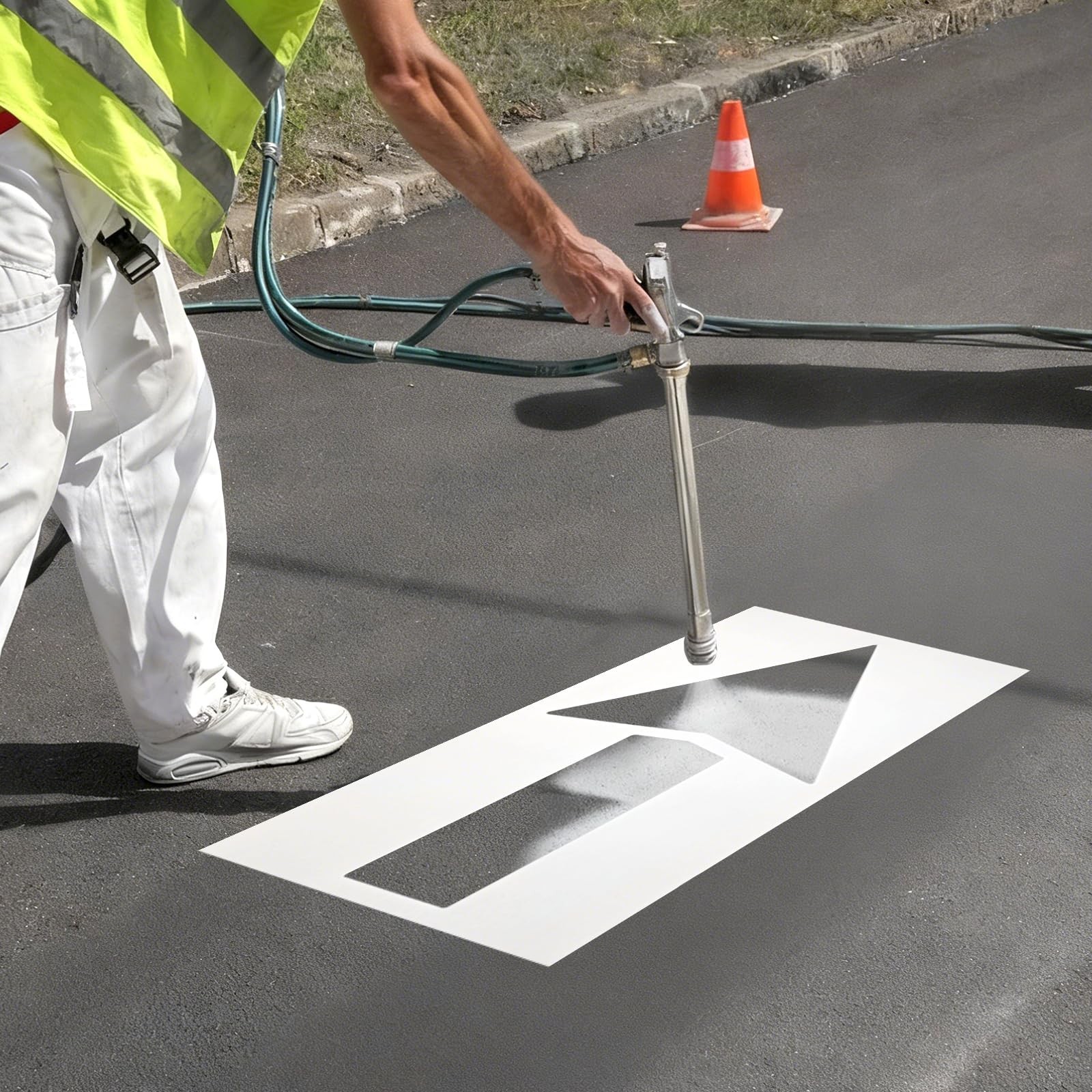 Large Straight Arrow Stencils 33″x60″ Reusable Pavement Marking Kit – Foldable D